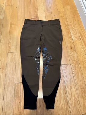 Women’s Brown Equestrian Riding Breeches with Silicone Grip